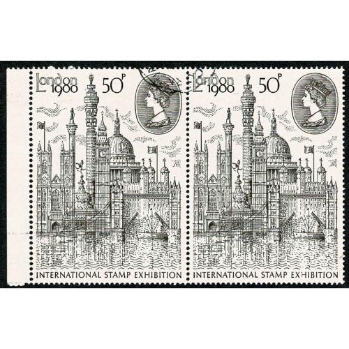 1980 London Stamp Exhibition 50p Type II. SG 1118a.  Very Fine Used pair