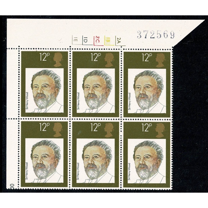 1980 Conductors 12p PCP1 Cyl. 2A 1B 2C 1D 1E no dot block of six.