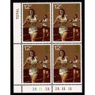 1980 Sport Centenaries 12p Plate 2A 1A 2A 2A 1A 1A block of 4. SG 1134