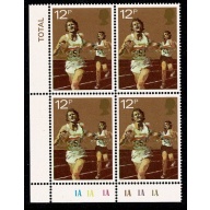 1980 Sport Centenaries 12p Plate 1A 1A 1A 1A 1A 1A block of 4. SG 1134