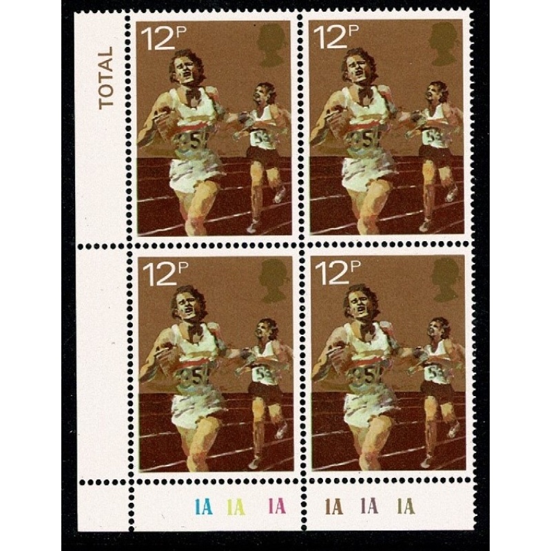 1980 Sport Centenaries 12p Plate 1A 1A 1A 1A 1A 1A block of 4. SG 1134