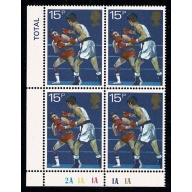 1980 Sport Centenaries 15p Plate 2A 1A 1A 1A 1A  block of 4. SG 1136