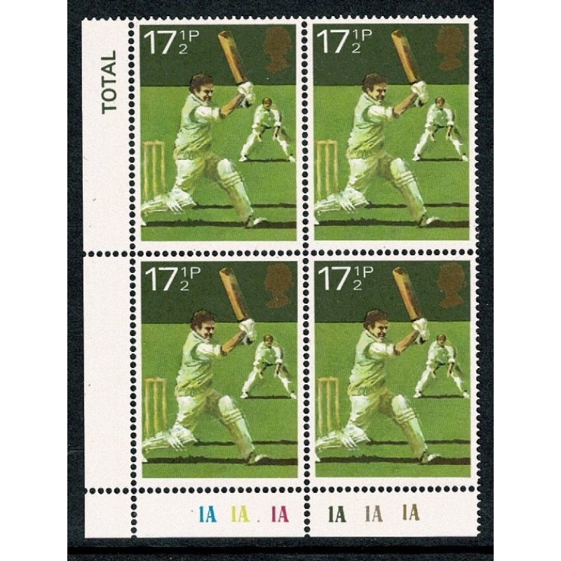 1980 Sport Centenaries 17½p Plate 1A 1A 1A 1A 1A  block of 4. SG 1137