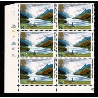 1981 National Trust 14p Cyl. 2A 1B 1C 1D 1E 1F dot block of six. SG 1155