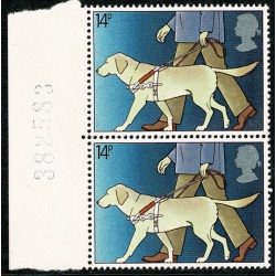 1981 Year of Disabled 14p. "dark patch on shoe" SG Spec. W477c