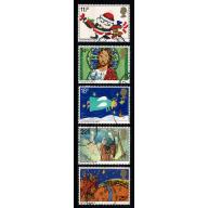 1981 Christmas Set of 5 values. Fine Used. SG 1170-1174