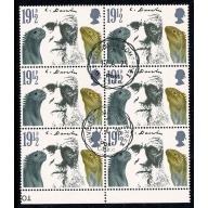 1982 Darwin. 19½p value. Fine Used block of six. SG 1176.