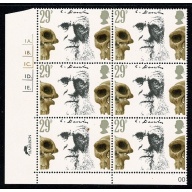 1982 Darwin  29p Cyl. 1A 1B 1C 1D 1E dot block of six. SG 1178