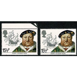 1982 Maritime Heritage 15½p. SHIFT OF BLACK (recess printing). SG 1187 var
