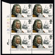 1982 Maritime Heritage 19½p. Cyl. 1A 1B 1C 1D 1E 1F  No Dot block of six SG 1188