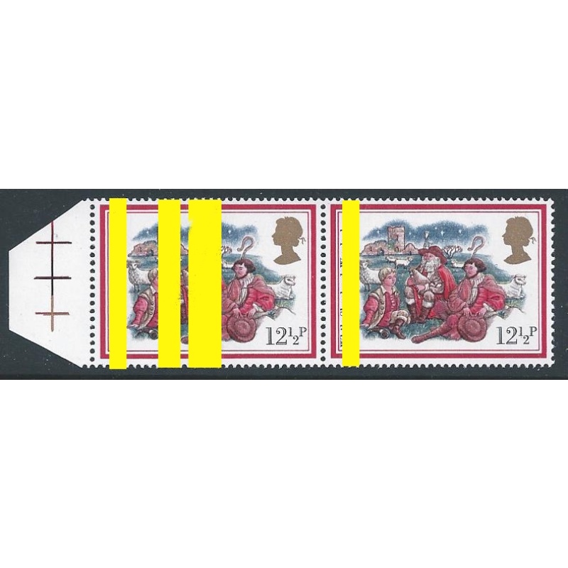 1982 Christmas 12½p. PHOSPHOR BLADE FLAW variety. SG 1202 var.