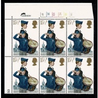 1982 Youth Organisations 15½p Cyl. 1A 1B 1C 1D 2E 1F no dot block of six. SG 1179