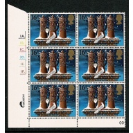 1983 Christmas 16p. Cyl. 1A 1B 1C 3D 1E 1F Dot block of six SG 1232