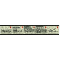 1984 Mail Coach Bicentenary. Fine Used Se-tenant strip. SG 1258-1262