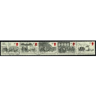 1984 Mail Coach Bicentenary. Fine Used Se-tenant strip. SG 1258-1262