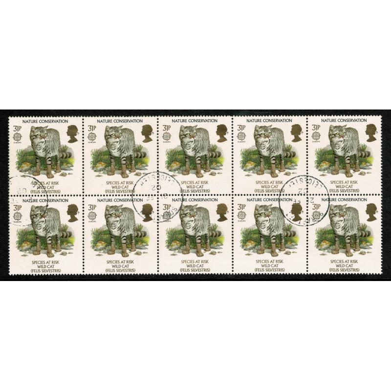 1986 Nature Conservation. 31p. Fine used block of 10. SG 1322