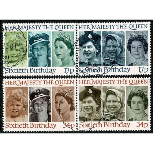 1986 Queen's 60th Birthday. Very Fine Used. SG 1316-1319.