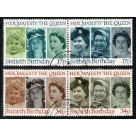 1986 Queen's 60th Birthday. Very Fine Used. SG 1316-1319.