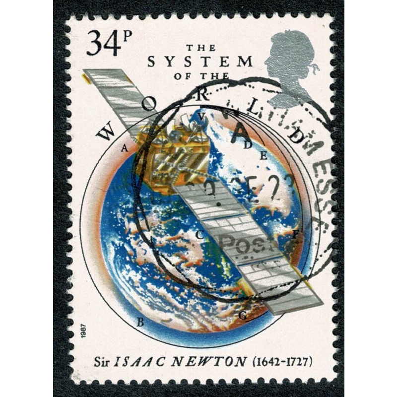 1987 Isaac Newton 34p. Very Fine Used single. SG 1354