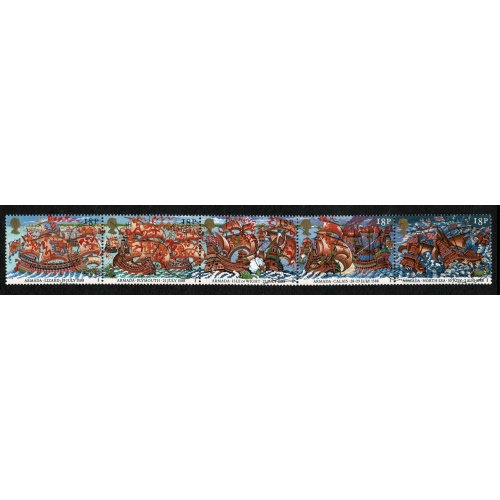 1988 Armada. 18p se-tenant strip of 5. Fine Used SG 1400-1404