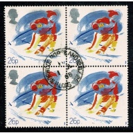 1988 Sporting Organisations 26p. Fine used block of four. SG 1389