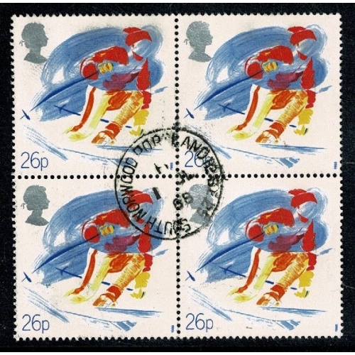 1988 Sporting Organisations 26p. Fine used block of four. SG 1389
