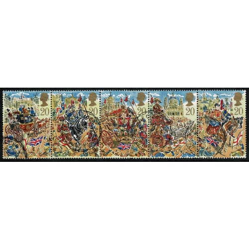 1989 Lord Mayor's Show. Fine Used se-tenat strio of 5. SG 1457-1461