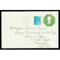8½p Light green. Size O. 95x145mm. 2 Phos Band. Stamp 31mm high. Used with ½p upgrade. H&B EP119b