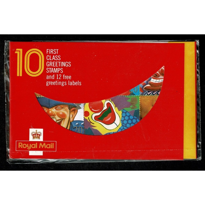 1990 Greetings Booklet. Smiles 20p.  Complete in sealed pack. SG KX1.