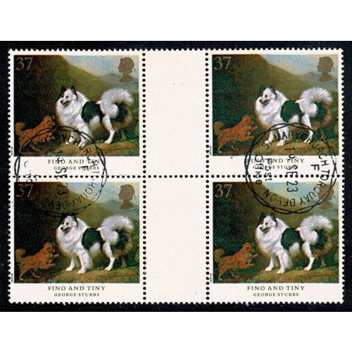 1991 Dogs 37p Fine Used gutter block. SG 1535
