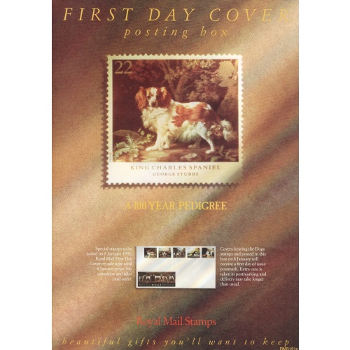Royal Mail A3 Poster promoting 1991 Dog Paintings Issue. Serial No. RMS191e. This item for Sale only to UK