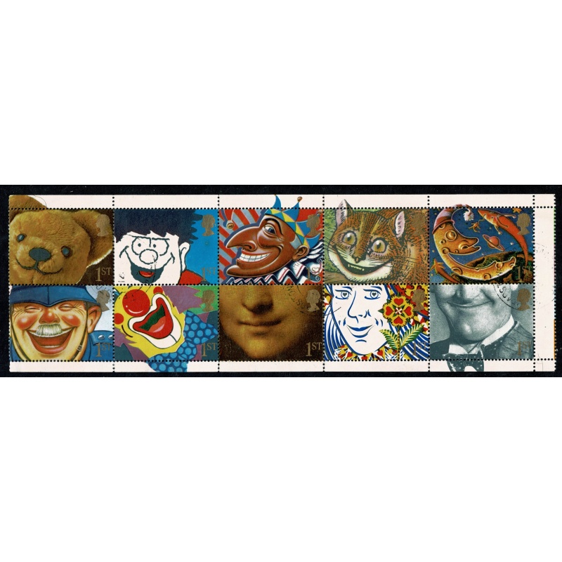 1991 Greetings "Smiles" 1st Class. Fine Used se-tenant set of 10 values. SG 1550-1559
