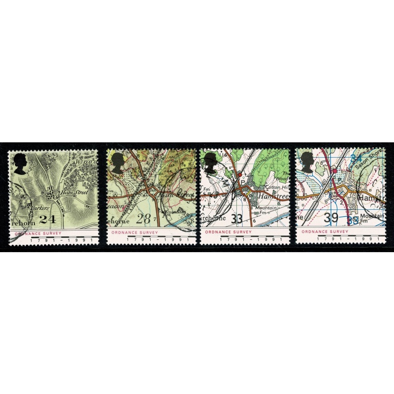 1991 Ordnace Survey. Set of 4 values. Fine used. SG 1578-1581