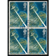 1991 Scientific Achievments 37p Fine Used block of four. SG 1549