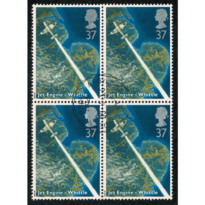 1991 Scientific Achievments 37p Fine Used block of four. SG 1549