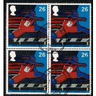 1991 World Student Games 26p Fine Used block of four. SG 1565