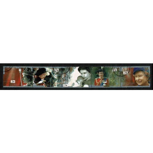 1992 40th Anniv. of Queen's Accession. Fine used se-tenant strip of 5 values. SG 1602-1606