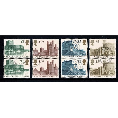1992 Castle High Values (Harrison). Fine used set as pairs. SG 1611-1614
