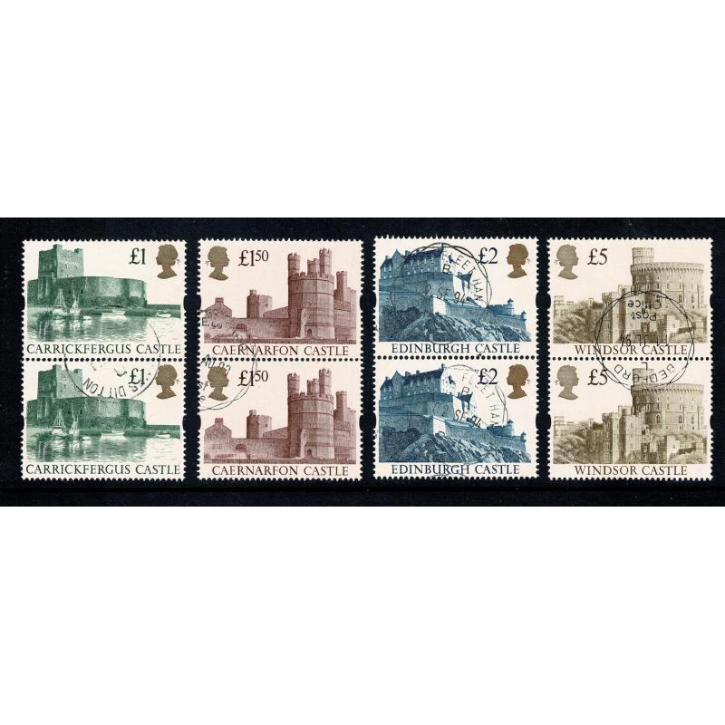 1992 Castle High Values (Harrison). Fine used set as pairs. SG 1611-1614