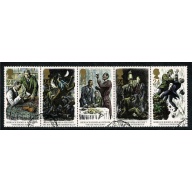 1993 Sherlock Holmes 24p Fine Used se-tenant strip of 5. SG 1784-1788