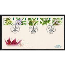 1993 Orchids. FDC with 33p value missing date logo.