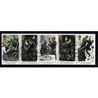 1993 Sherlock Holmes se-tenant strip of five. SG 1784-1788