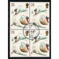 1993 Swans 28p. Block of 4 Fine Used. SG 1641.