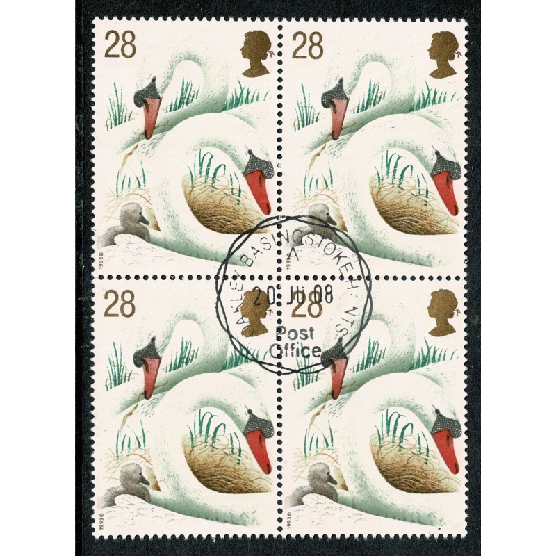 1993 Swans 28p. Block of 4 Fine Used. SG 1641.