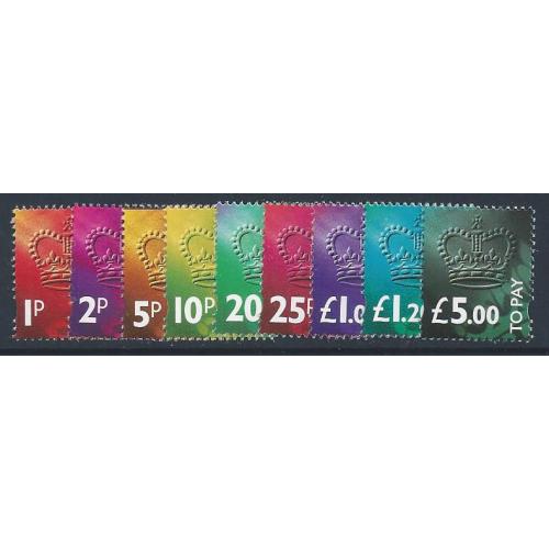 Third Series To Pay Labels 1994-. SG D102-110 Set of 9 values