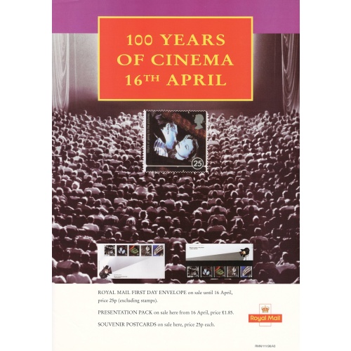 A3 Royal Mail Poster 1996 Centenary of Cinema Issue.