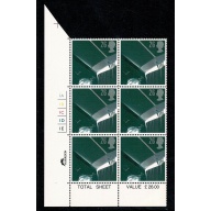 1996 Classic Sports Cars 26p. Cyl. 1A 1B 1C 1D 1E p41 No dot block of six SG 1946