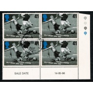 1996 European Football Championship 41p. Fine Used block. SG 1928