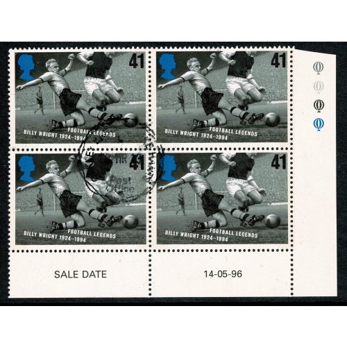 1996 European Football Championship 41p. Fine Used block. SG 1928