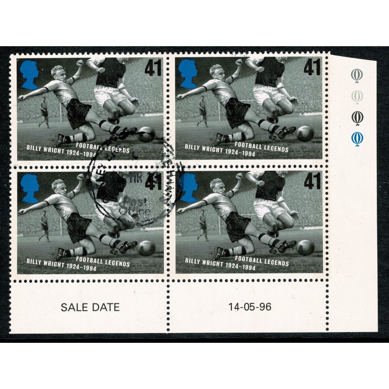 1996 European Football Championship 41p. Fine Used block. SG 1928